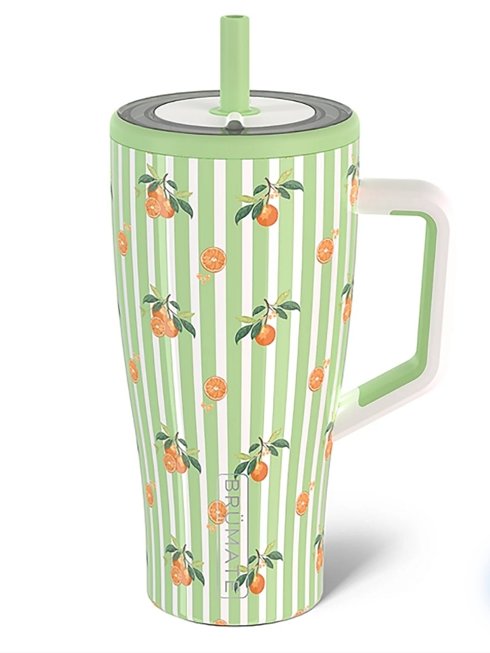 BrüMate Era Flip 30oz Tumbler - Citrus Stripes - Green Stripes Oranges